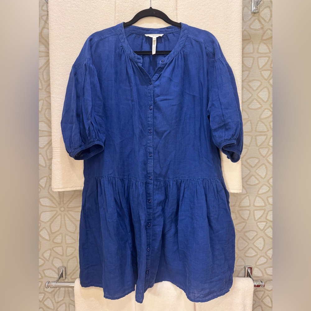 Apiece Apart Blue Button-Up Dress